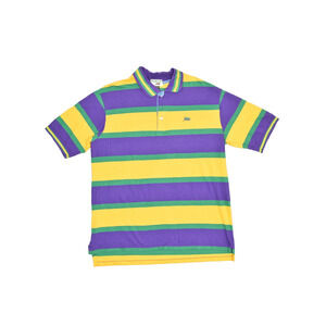Vintage Perlis Polo Shirt Men's Regular Size L Striped Multicolor